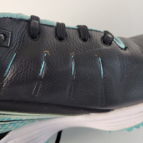 Sqairz Arrow Golf Shoes Womens Sz 7 Black Blue Waterproof Spikes Sneakers Preppy - Picture 2 of 14